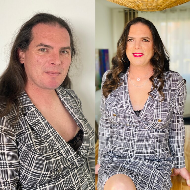 Photo homme en femme : avant et aprés