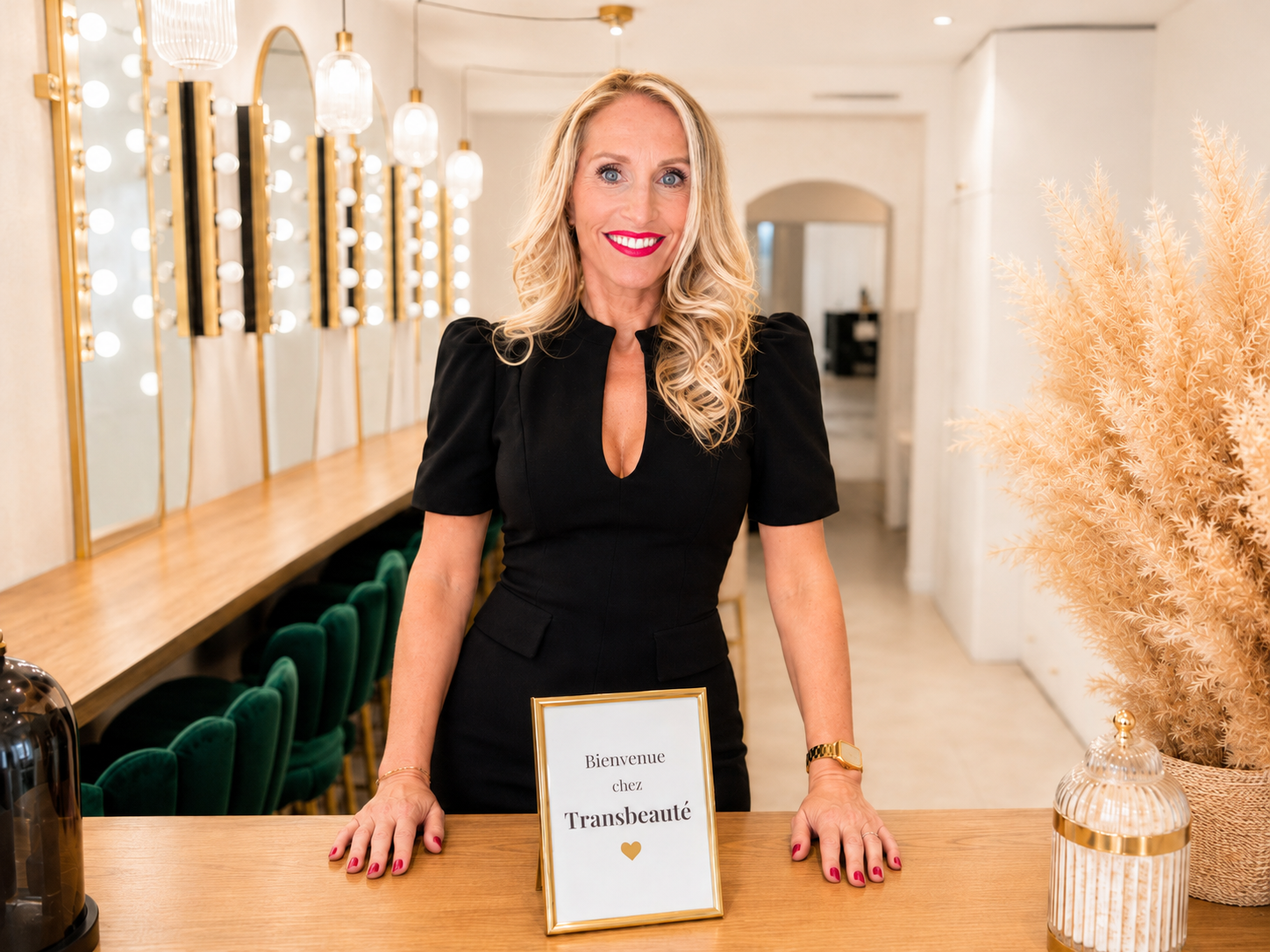 la première fois chez Transbeauté : on ressent l’accueil, la bienveillance, le soin, le côté rassurant du lieu. Jennifer apparaît comme une personne souriante, posée, prête à recevoir la cliente dans un espace intime, propre et sécurisant.